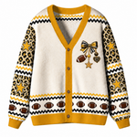 Chaotic Club Custom Mascot Leopard Charm Game Day Cardigan