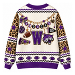 Chaotic Club Custom Mascot Leopard Charm Game Day Cardigan