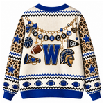 Chaotic Club Custom Mascot Leopard Charm Game Day Cardigan