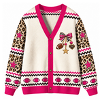 Chaotic Club Custom Mascot Leopard Charm Game Day Cardigan
