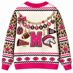 Chaotic Club Custom Mascot Leopard Charm Game Day Cardigan