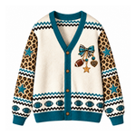 Chaotic Club Custom Mascot Leopard Charm Game Day Cardigan