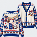 Chaotic Club Custom Mascot Leopard Charm Game Day Cardigan
