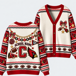 Chaotic Club Custom Mascot Leopard Charm Game Day Cardigan