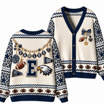 Chaotic Club Custom Mascot Leopard Charm Game Day Cardigan
