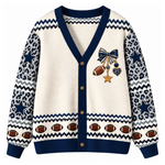 Chaotic Club Custom Mascot Leopard Charm Game Day Cardigan