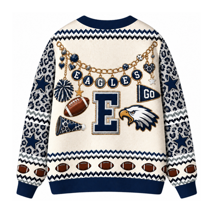 Chaotic Club Custom Mascot Leopard Charm Game Day Cardigan