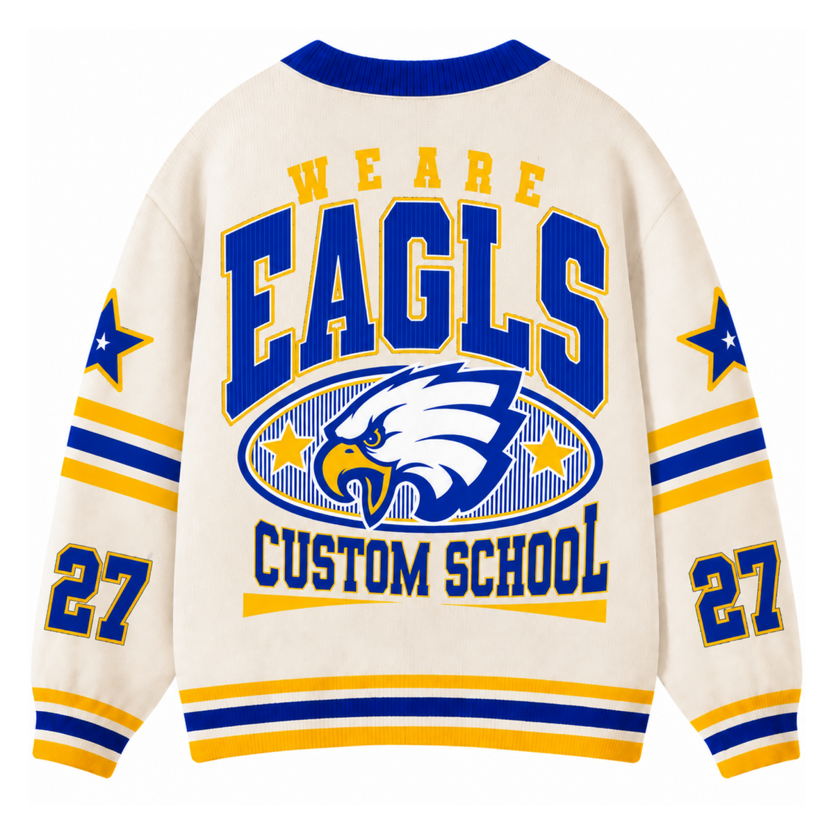 Chaotic Club Custom Mascot Paw Print College Pocket Cardigan