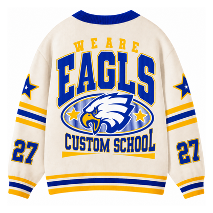 Chaotic Club Custom Mascot Paw Print College Pocket Cardigan