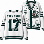 Chaotic Club Custom Mascot Star Bow Game Day Cardigan