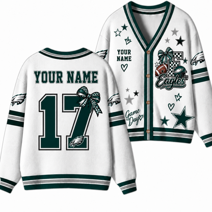 Chaotic Club Custom Mascot Star Bow Game Day Cardigan
