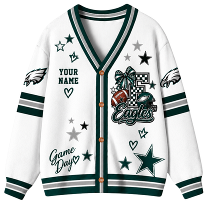 Chaotic Club Custom Mascot Star Bow Game Day Cardigan