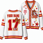 Chaotic Club Custom Mascot Star Bow Game Day Cardigan
