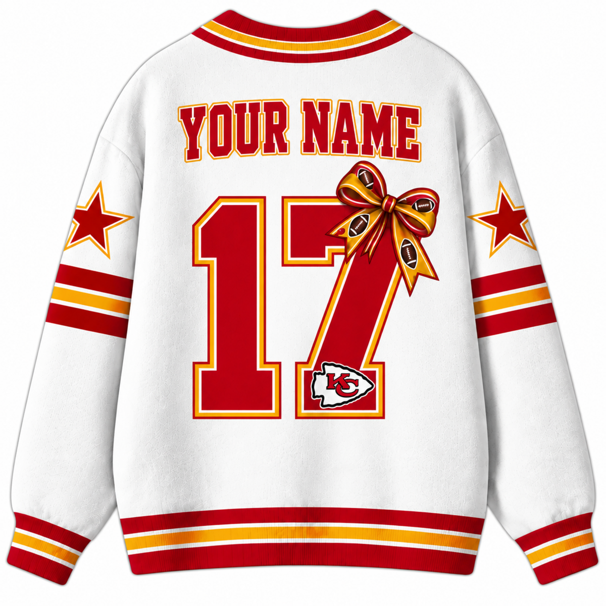 Chaotic Club Custom Mascot Star Bow Game Day Cardigan
