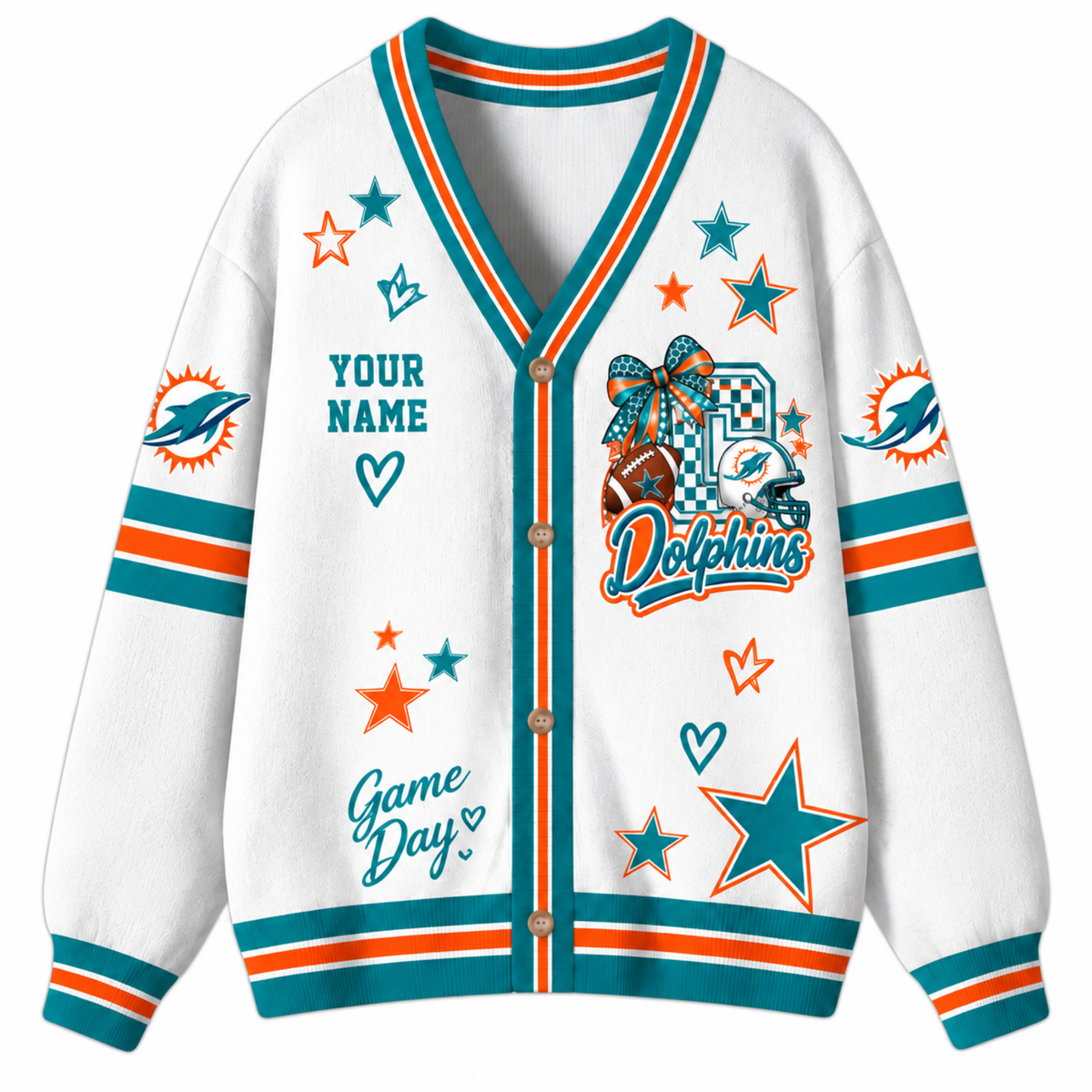 Chaotic Club Custom Mascot Star Bow Game Day Cardigan