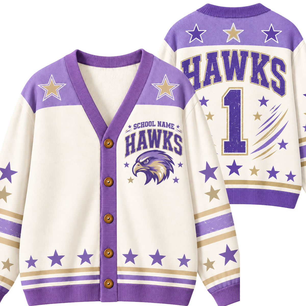 Chaotic Club Custom Mascot Varsity Cardigan