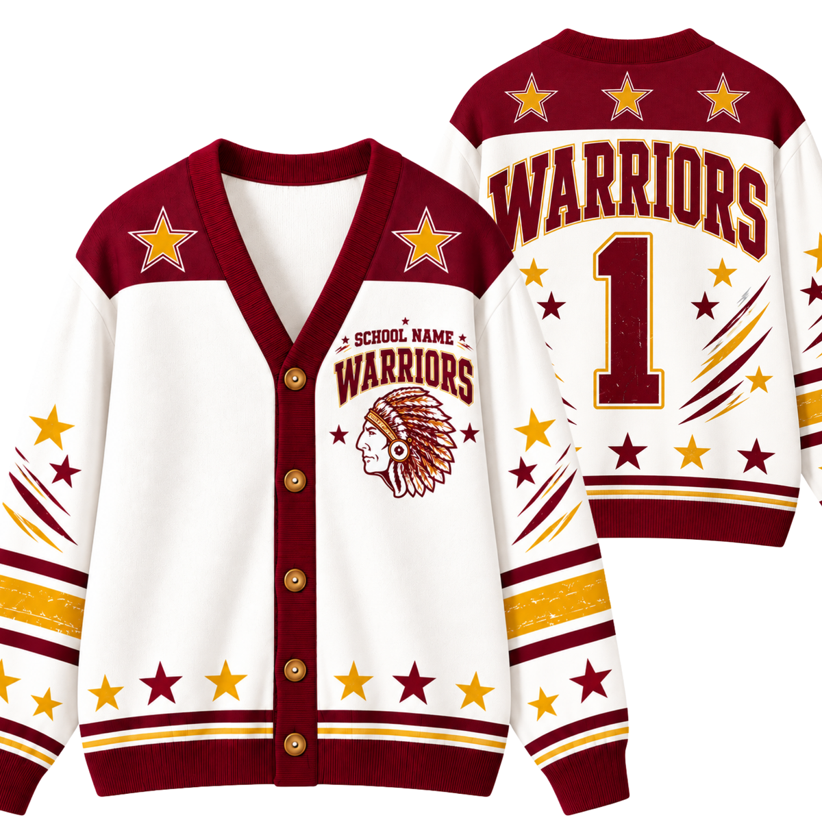 Chaotic Club Custom Mascot Varsity Cardigan