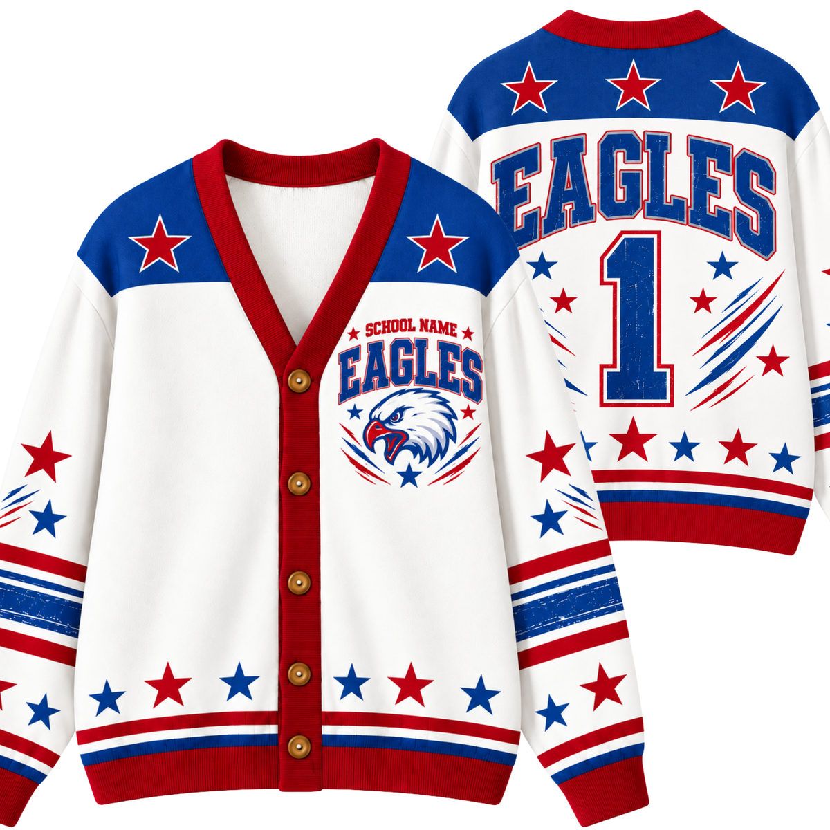 Chaotic Club Custom Mascot Varsity Cardigan