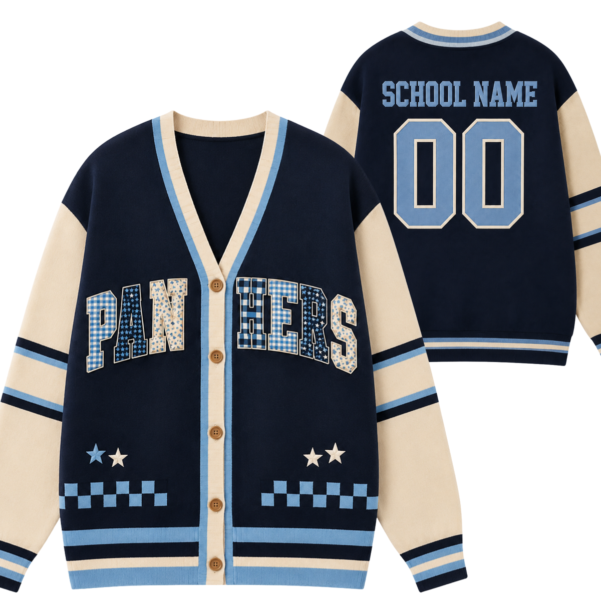 Chaotic Club Custom Mascot Varsity Cheer Game Day Cardigan