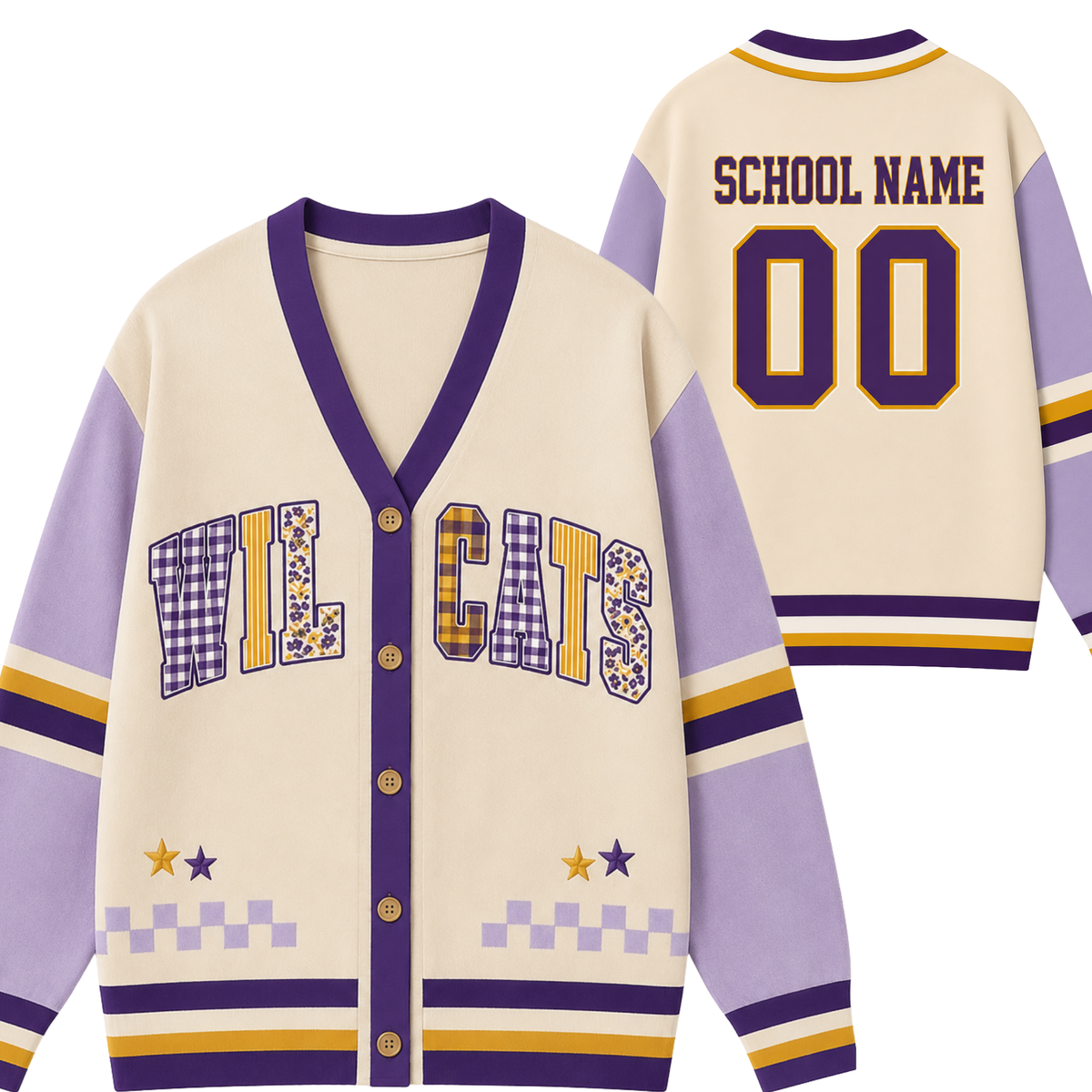 Chaotic Club Custom Mascot Varsity Cheer Game Day Cardigan