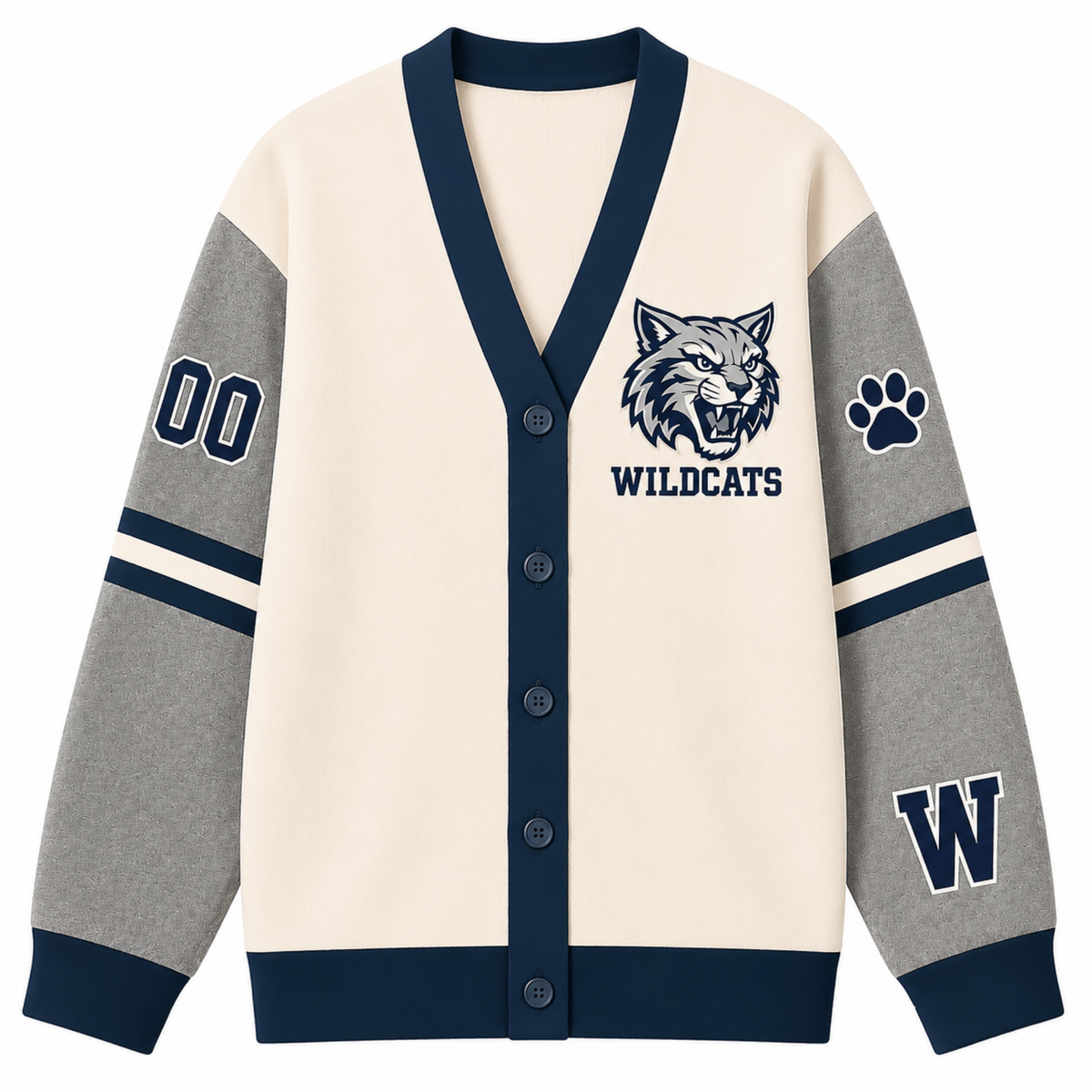 Chaotic Club Custom Mascot Varsity Knit Cardigan