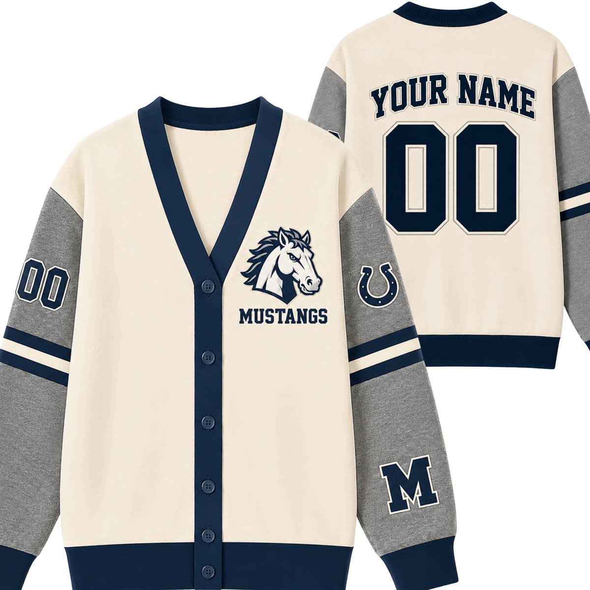 Chaotic Club Custom Mascot Varsity Knit Cardigan