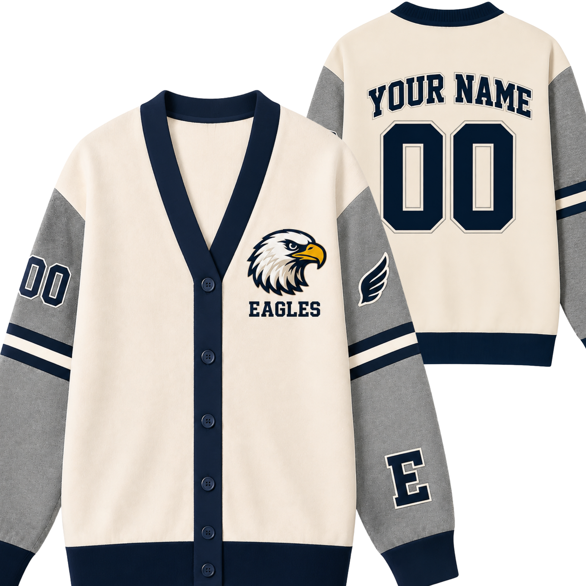 Chaotic Club Custom Mascot Varsity Knit Cardigan