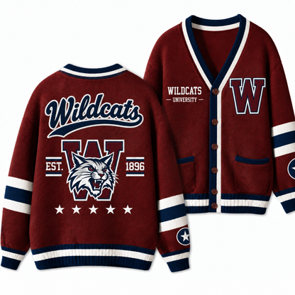 Chaotic Club Custom Mascot Varsity Monogram Pocket Cardigan