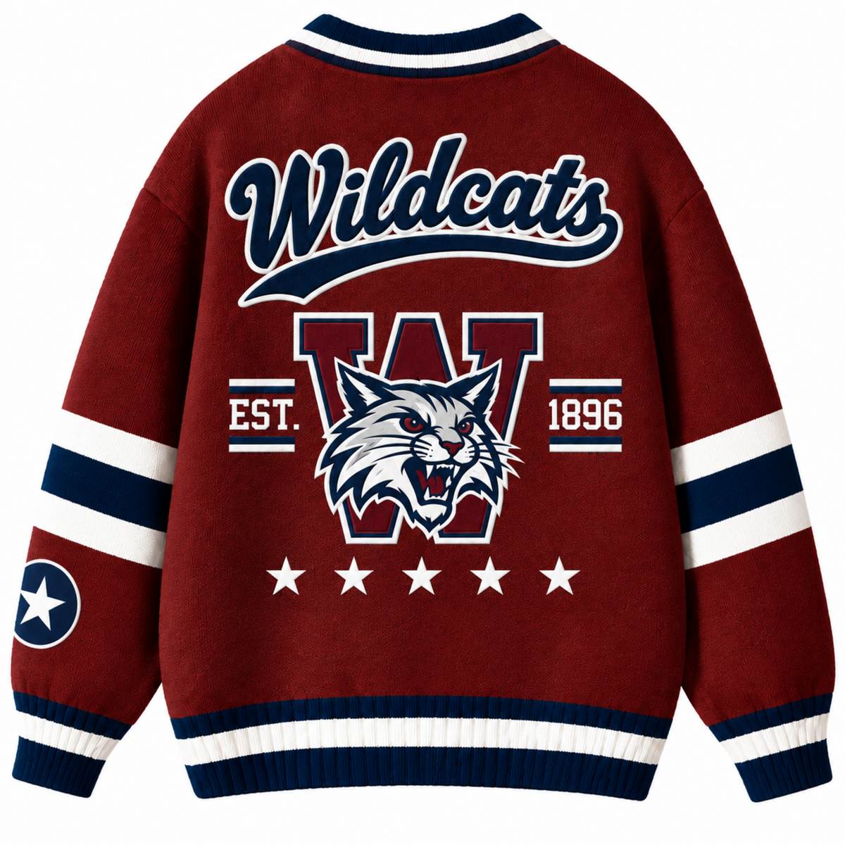 Chaotic Club Custom Mascot Varsity Monogram Pocket Cardigan