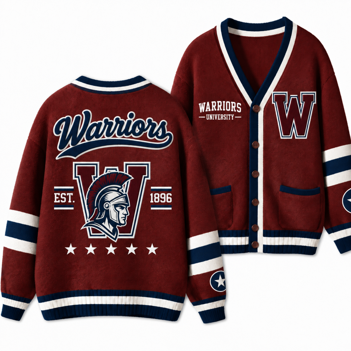 Chaotic Club Custom Mascot Varsity Monogram Pocket Cardigan