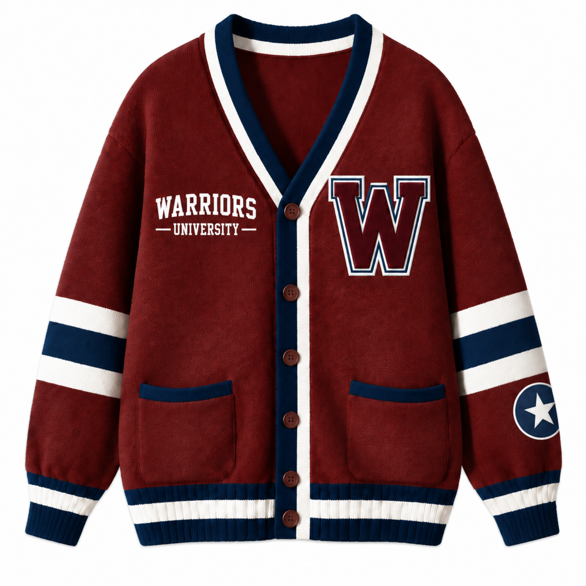 Chaotic Club Custom Mascot Varsity Monogram Pocket Cardigan
