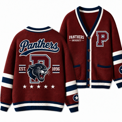 Chaotic Club Custom Mascot Varsity Monogram Pocket Cardigan