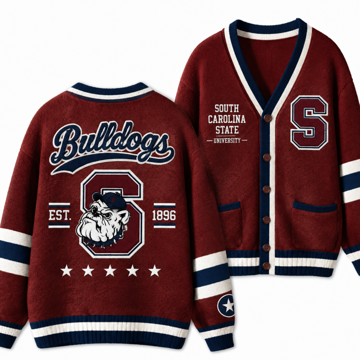 Chaotic Club Custom Mascot Varsity Monogram Pocket Cardigan