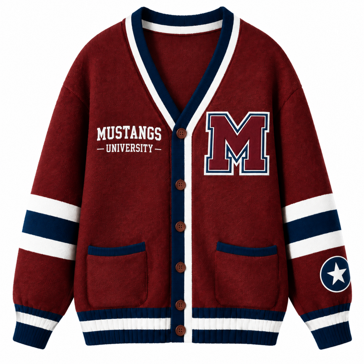 Chaotic Club Custom Mascot Varsity Monogram Pocket Cardigan