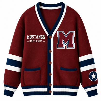 Chaotic Club Custom Mascot Varsity Monogram Pocket Cardigan