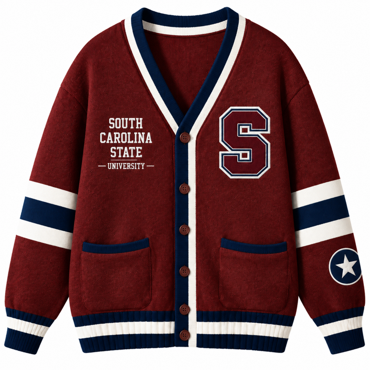 Chaotic Club Custom Mascot Varsity Monogram Pocket Cardigan