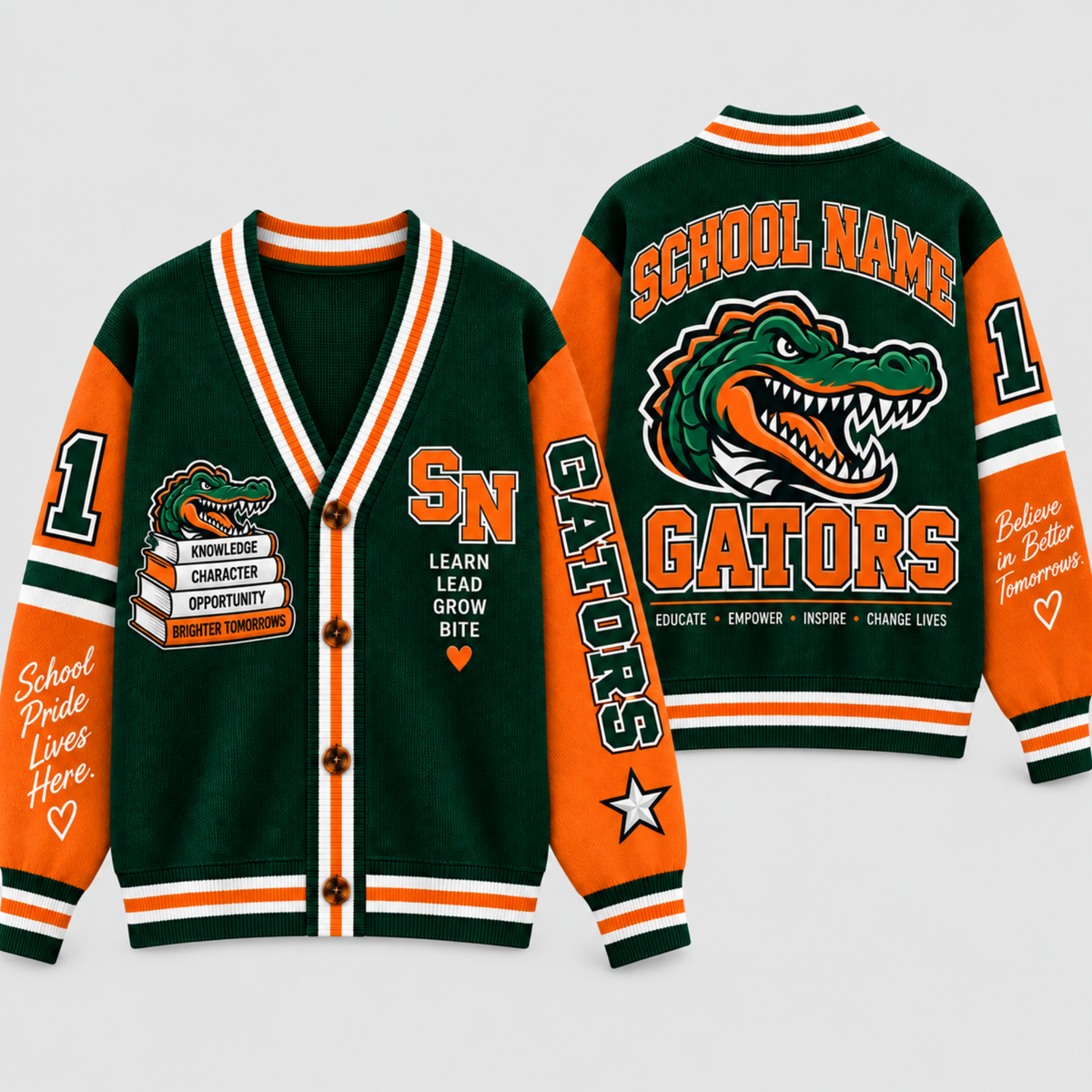 Chaotic Club Custom Mascot Warrior Teacher Varsity Cardigan