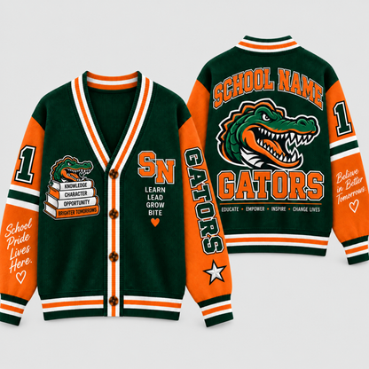 Chaotic Club Custom Mascot Warrior Teacher Varsity Cardigan