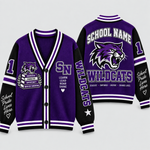 Chaotic Club Custom Mascot Warrior Teacher Varsity Cardigan