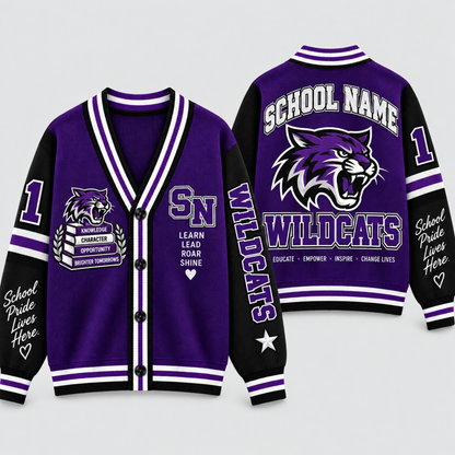 Chaotic Club Custom Mascot Warrior Teacher Varsity Cardigan