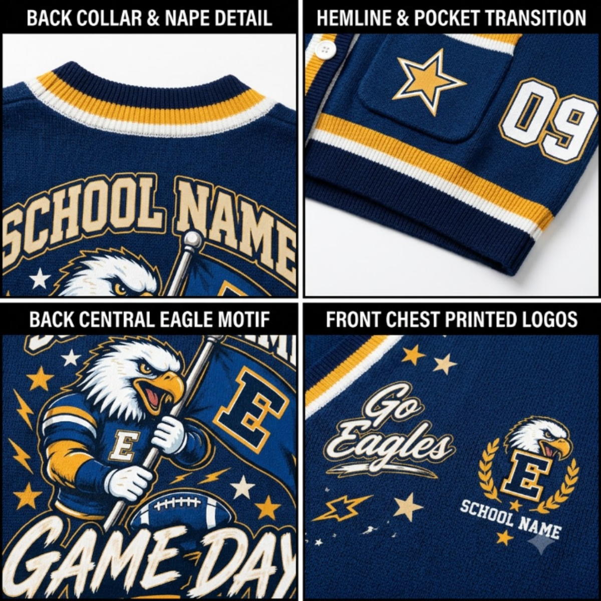 Chaotic Club Custom Mascot Warrior Teacher Varsity Cardigan