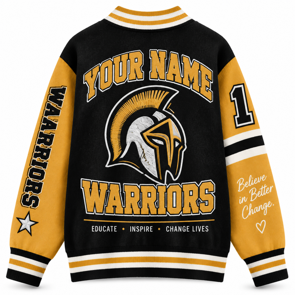 Chaotic Club Custom Mascot Warrior Teacher Varsity Cardigan