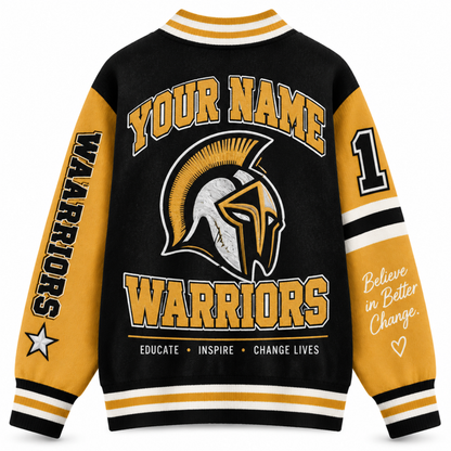 Chaotic Club Custom Mascot Warrior Teacher Varsity Cardigan