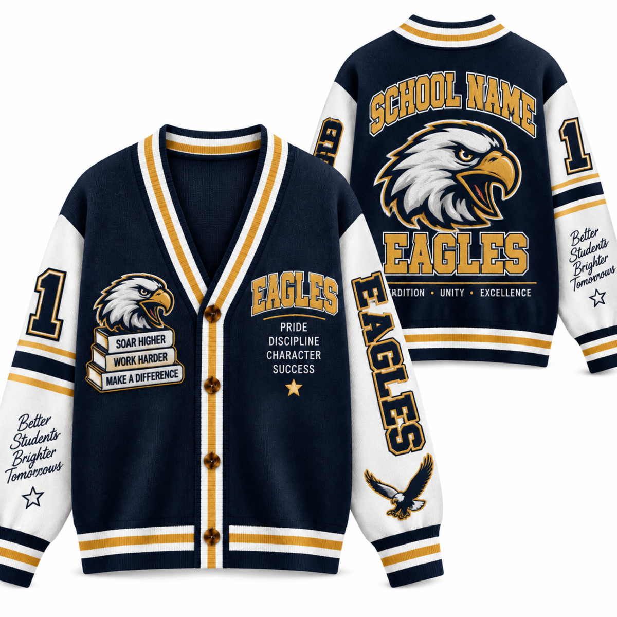 Chaotic Club Custom Mascot Warrior Teacher Varsity Cardigan