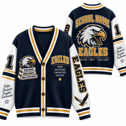 Chaotic Club Custom Mascot Warrior Teacher Varsity Cardigan