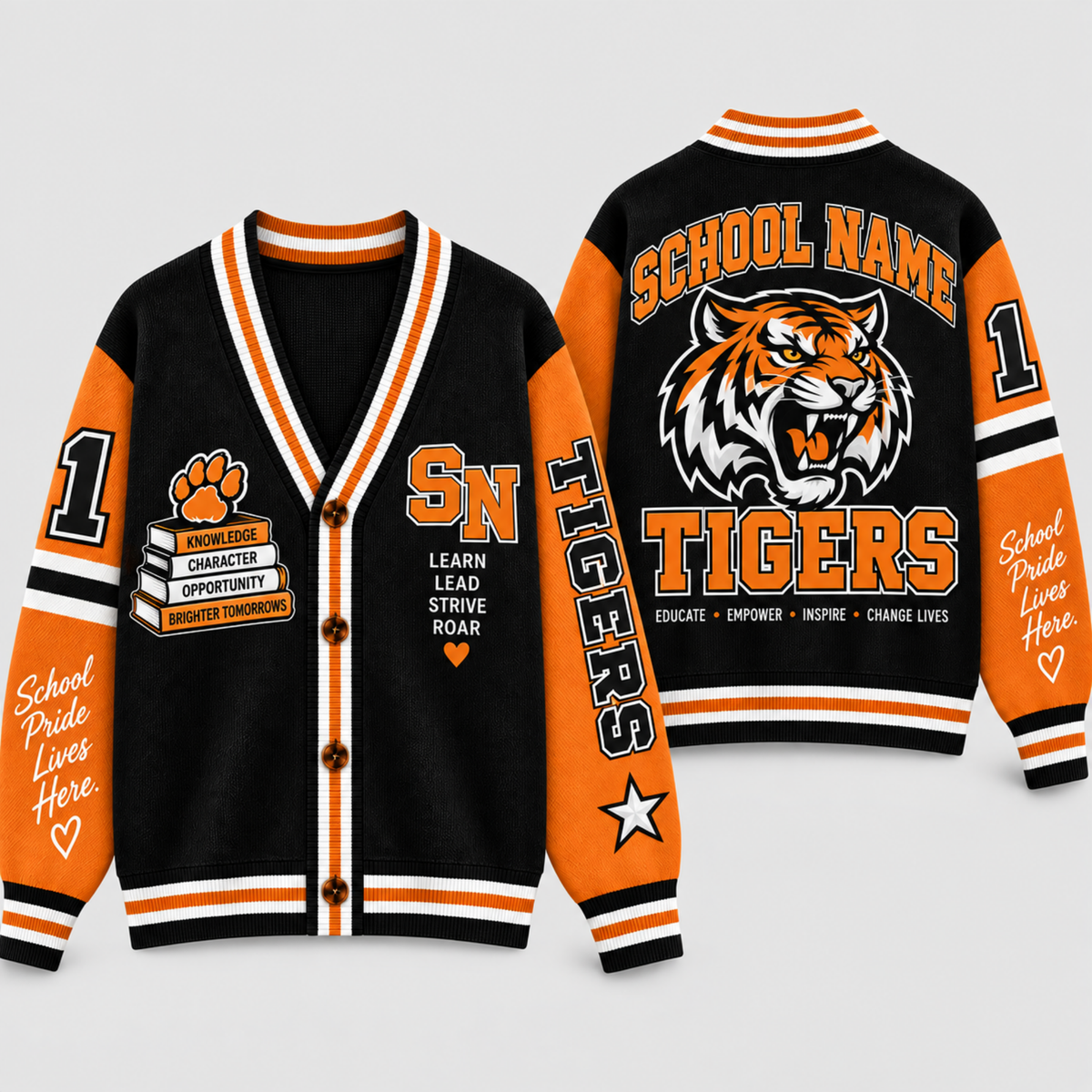 Chaotic Club Custom Mascot Warrior Teacher Varsity Cardigan