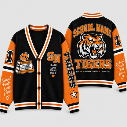 Chaotic Club Custom Mascot Warrior Teacher Varsity Cardigan