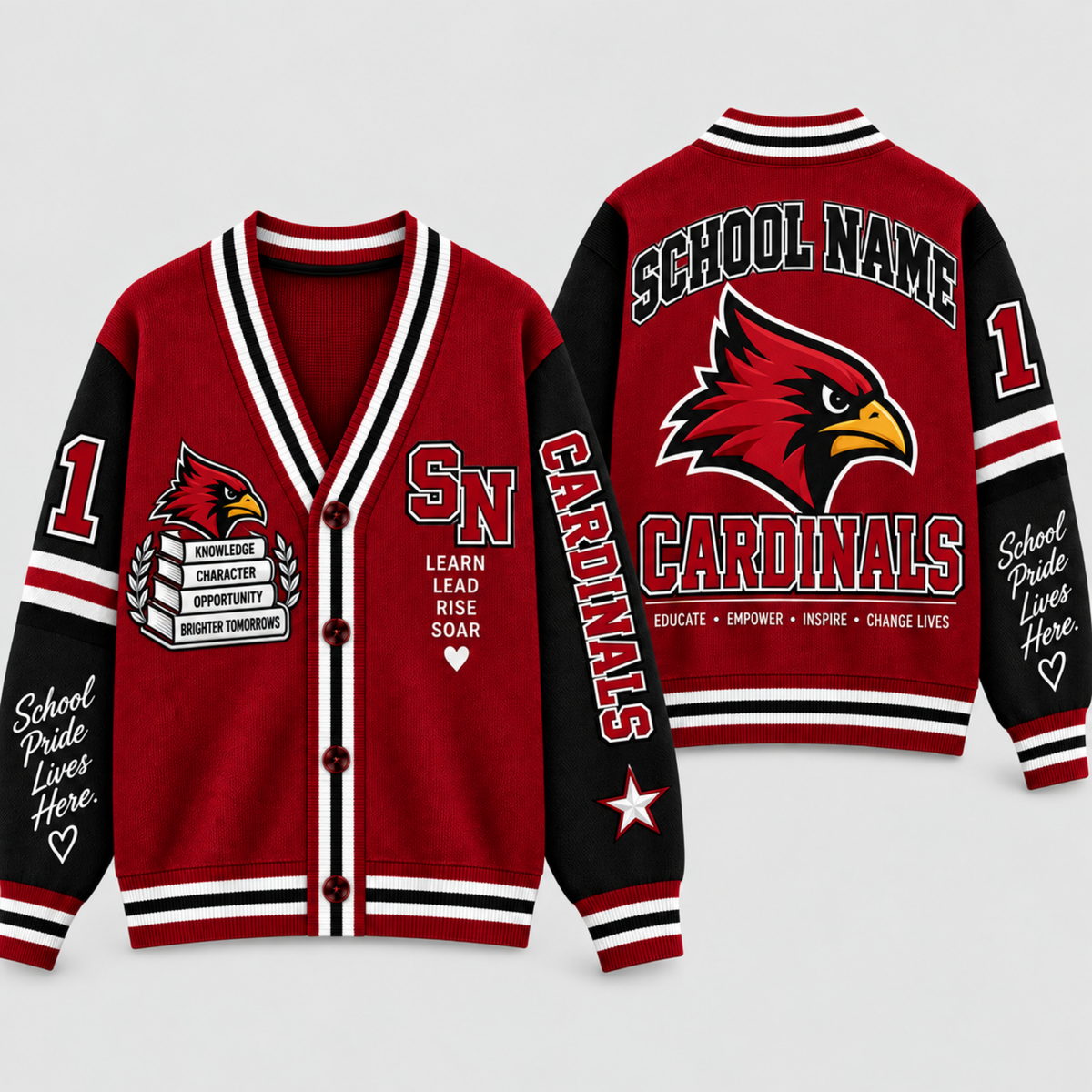 Chaotic Club Custom Mascot Warrior Teacher Varsity Cardigan