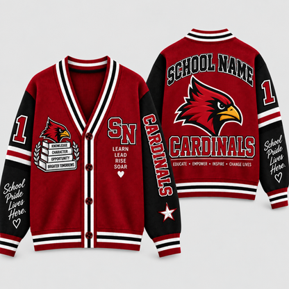 Chaotic Club Custom Mascot Warrior Teacher Varsity Cardigan