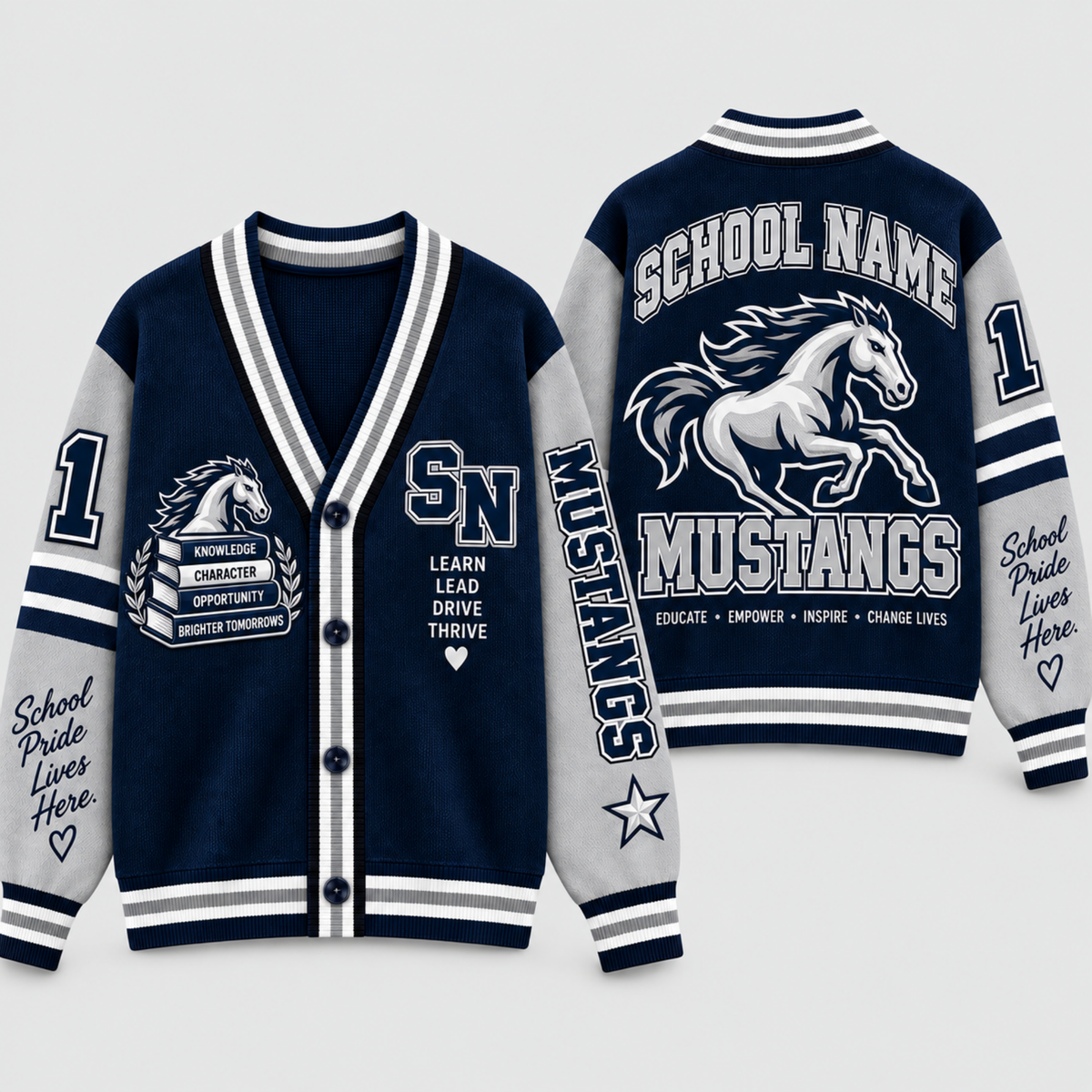Chaotic Club Custom Mascot Warrior Teacher Varsity Cardigan